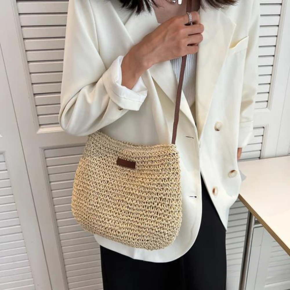 Fredhild | Bolso de Hombro Estilo Clásico Tejido