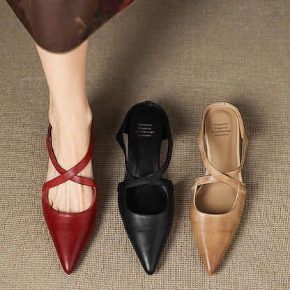 Hannah - Mule casual de piel lavada para mujer