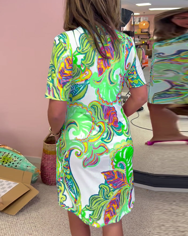 Vestido Ajustado Impreso