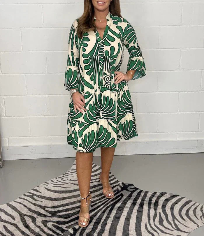 Fenella - Vestido Midi Impreso con Escote en V