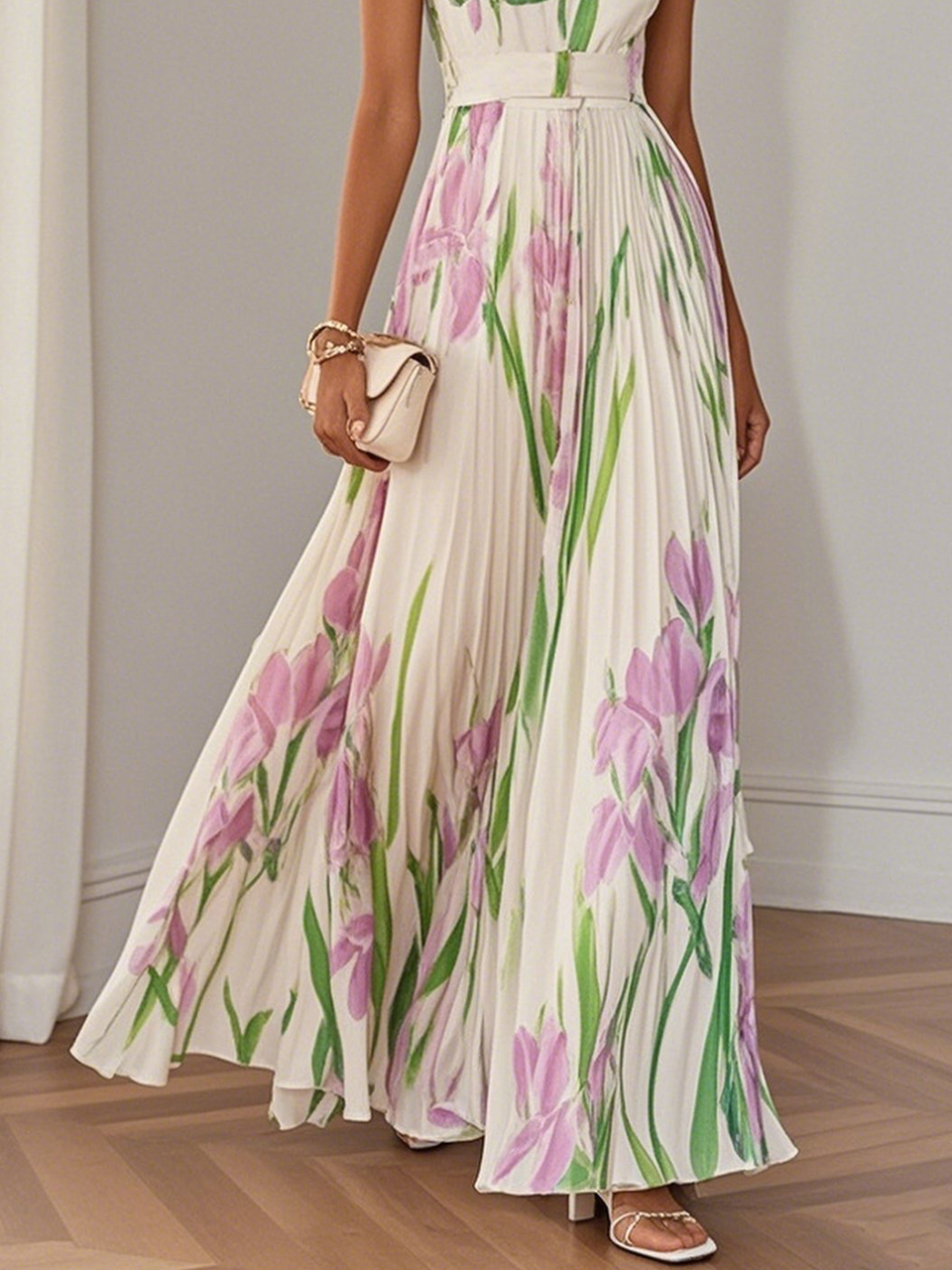 LILA – VESTIDO MAXI ELEGANTE DE FLORES