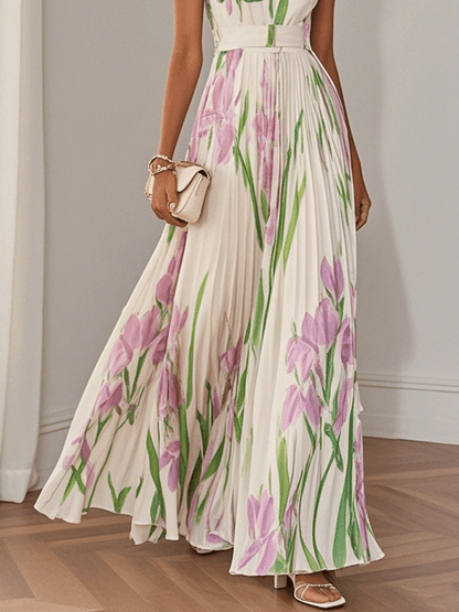 Vestido Largo Plisado en Muselina - Elegancia Atemporal