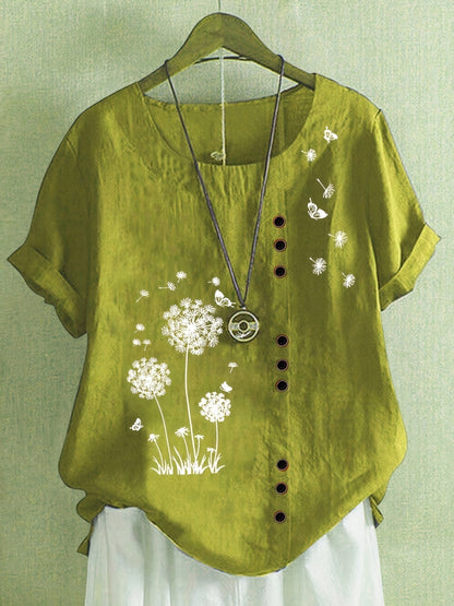 Hermione – Blusa con Estampado de Diente de León