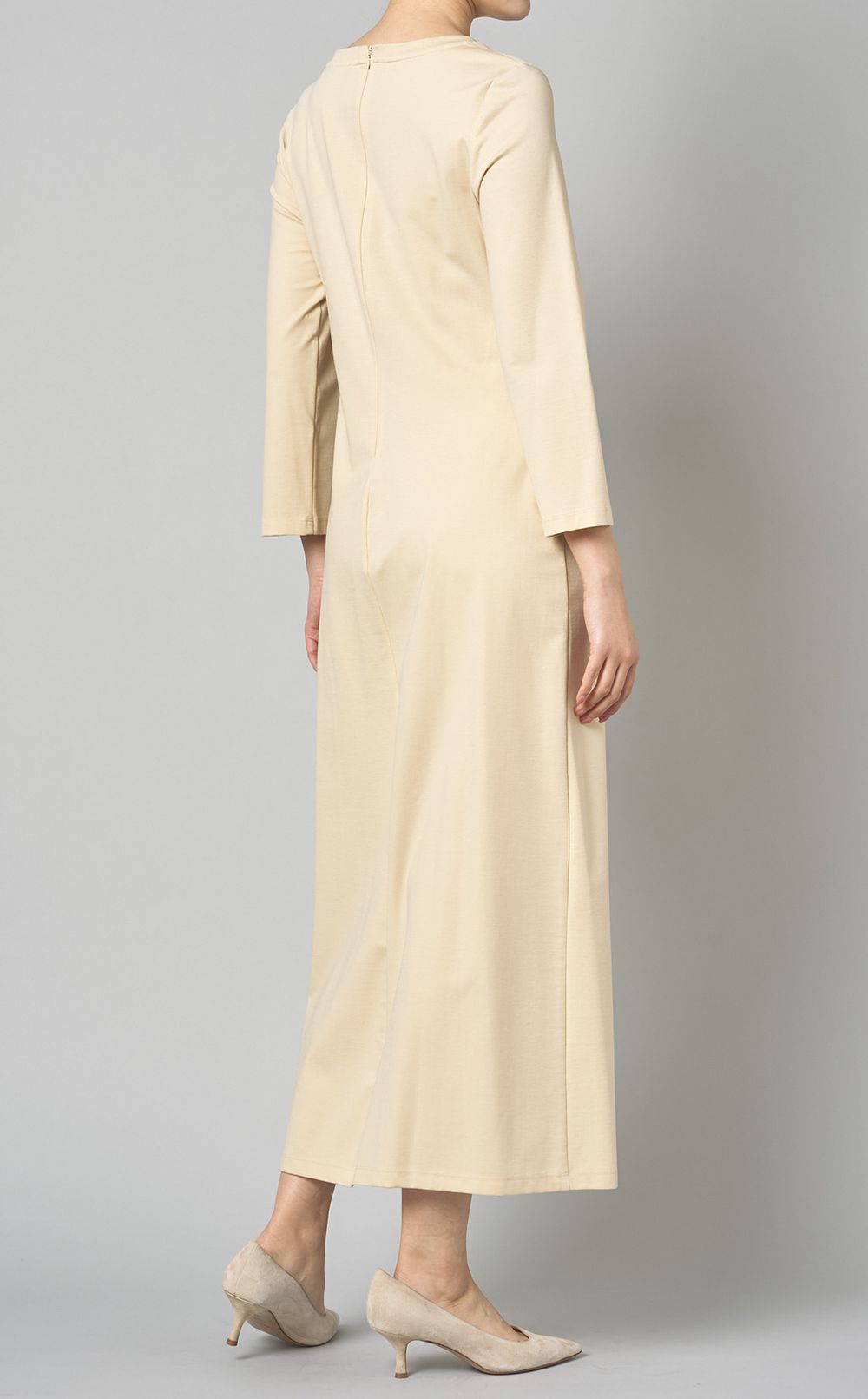 Vestido de Punto con Pliegues Laterales