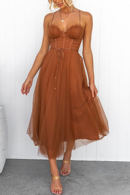 Vestido Largo Elegante con Bustier - Vestido de Ceremonia Fluido
