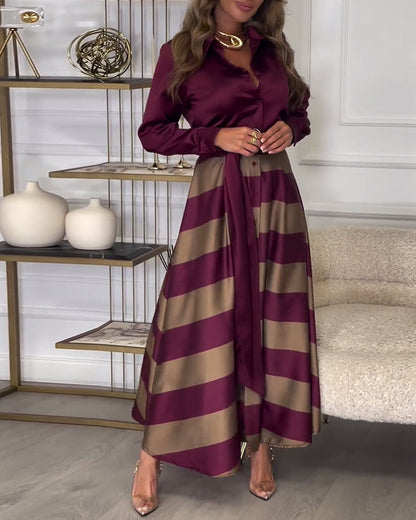 Ariana - Vestido de Elegancia Rayada