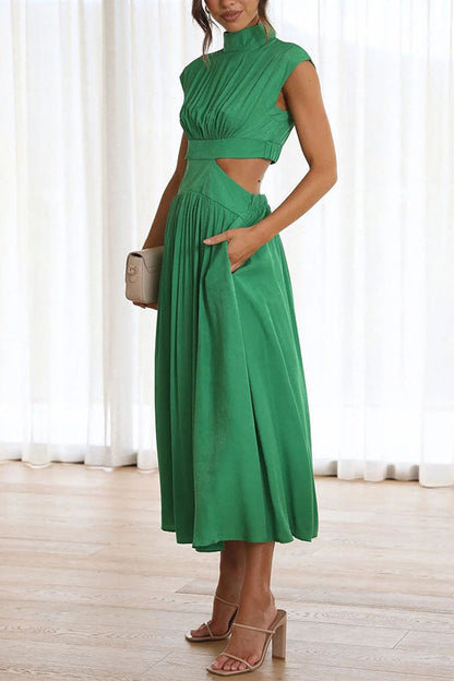 Quincy | Vestido Midi con Corte y Bolsillos