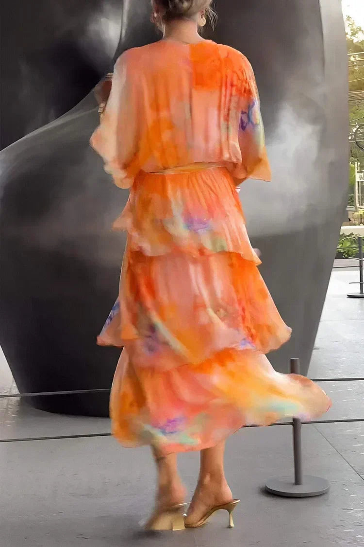 Cassia – Vestido fluido en chiffon para mujer