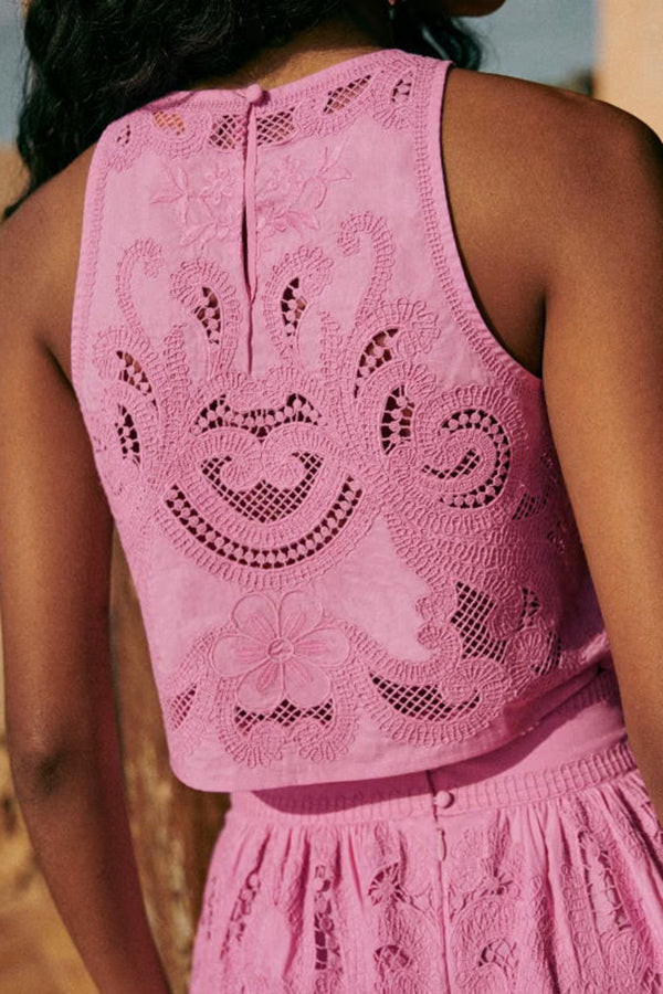 Romy | Conjunto de Encaje Rosa Moise