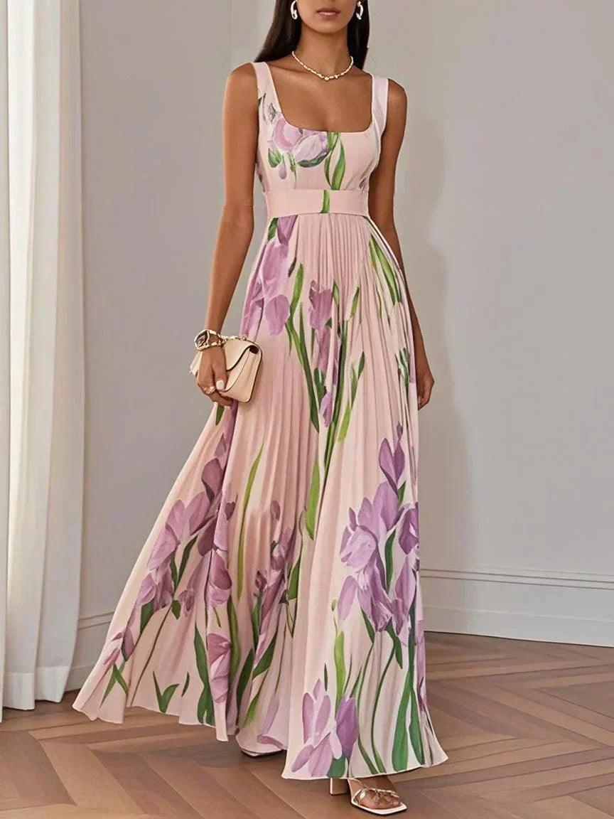 Vestido Largo Plisado en Muselina - Elegancia Atemporal