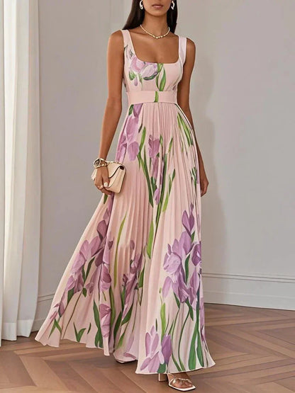 Vestido Largo Plisado en Muselina - Elegancia Atemporal