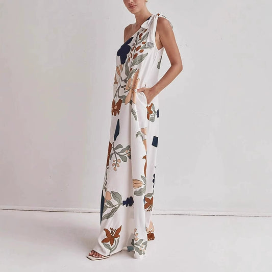 MILLIE – VESTIDO MAXI IMPRESO DE UN HOMBRO