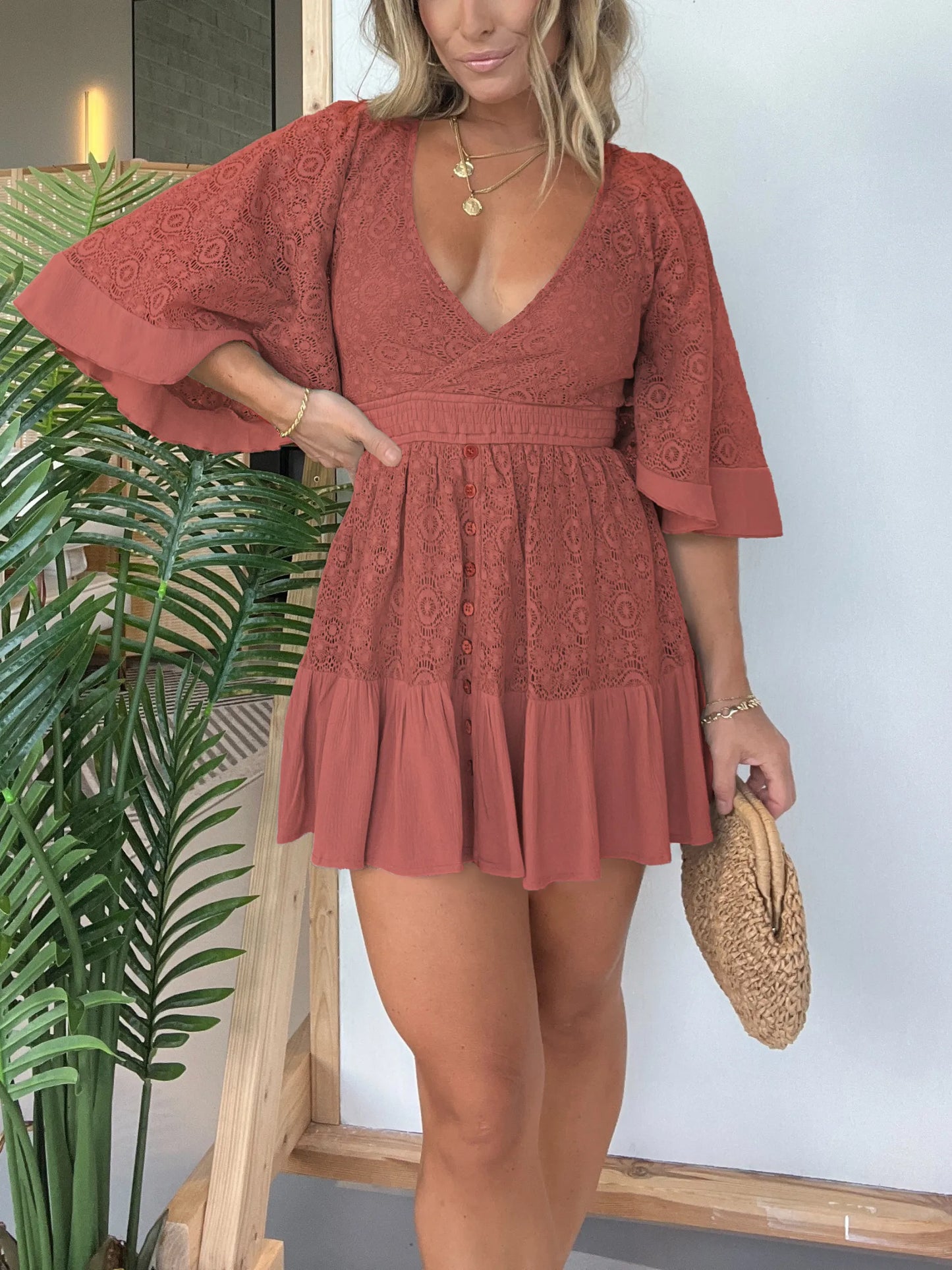 Lily - Vestido Mono de Encaje a Crochet