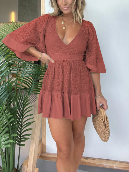 Lily - Vestido Mono de Encaje a Crochet