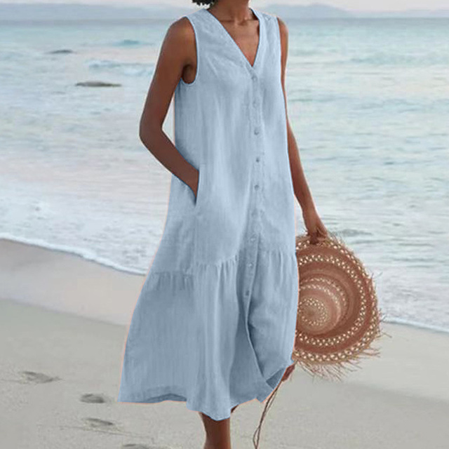 Celi - Vestido de Verano Estiloso que Cubre el Abdomen