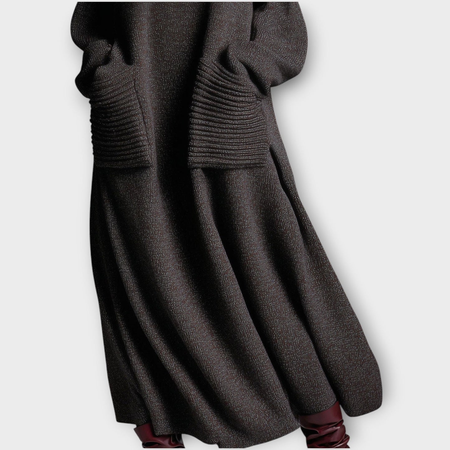 Vestido Maxi de Punto con Cuello Alto
