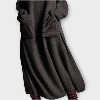 Vestido Maxi de Punto con Cuello Alto