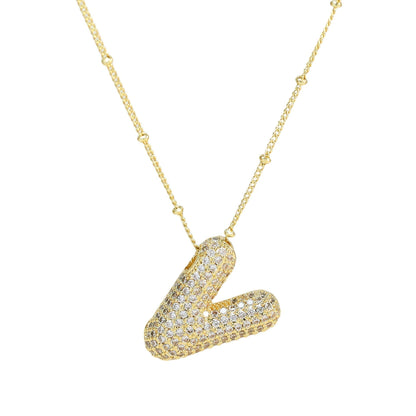 Savannah | Collar con Letra Burbuja en Diamante