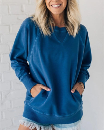 VIOLA - Suéter con Acento de Canalé y Bolsillos