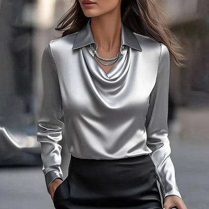Malvina - Blusa de Satén Elegante