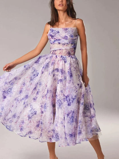 Emilia | Vestido Elegante Sin Mangas Impreso
