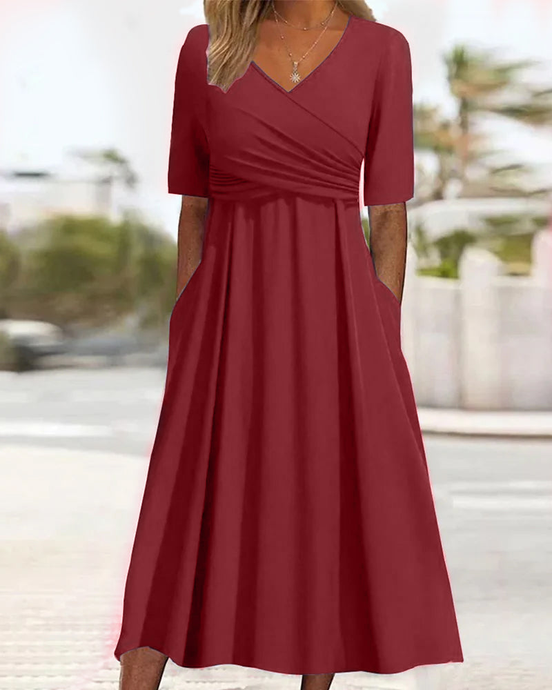 Pien - Vestido Cruzado Con Mangas Cortas.