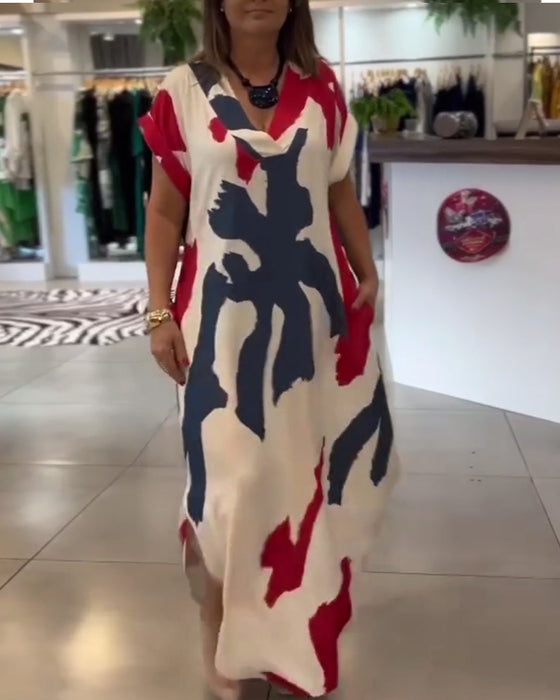 Vestido Impreso de Manga Corta