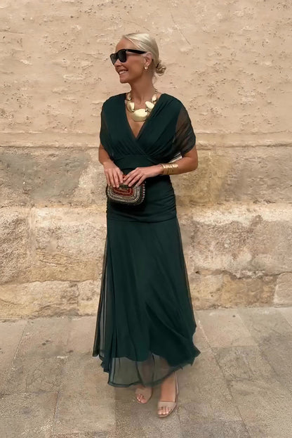 Louise | Vestido Maxi Elegante de Fiesta con Escote en V