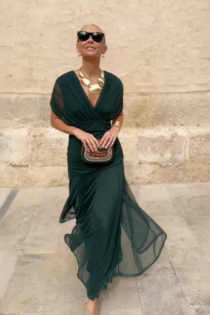 Louise | Vestido Maxi Elegante de Fiesta con Escote en V