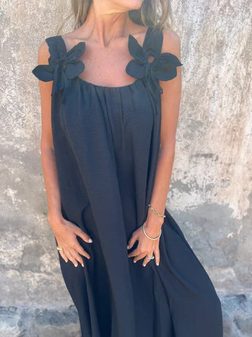 Vestido Floral Escote en U - Elegancia Atemporal