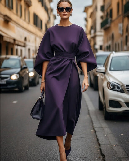 Vestido elegante con mangas abullonadas