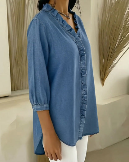 Elvari – Blusa elegante con detalles de volantes