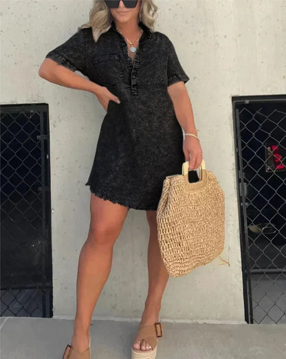 Vera - Vestido Camisero de Denim