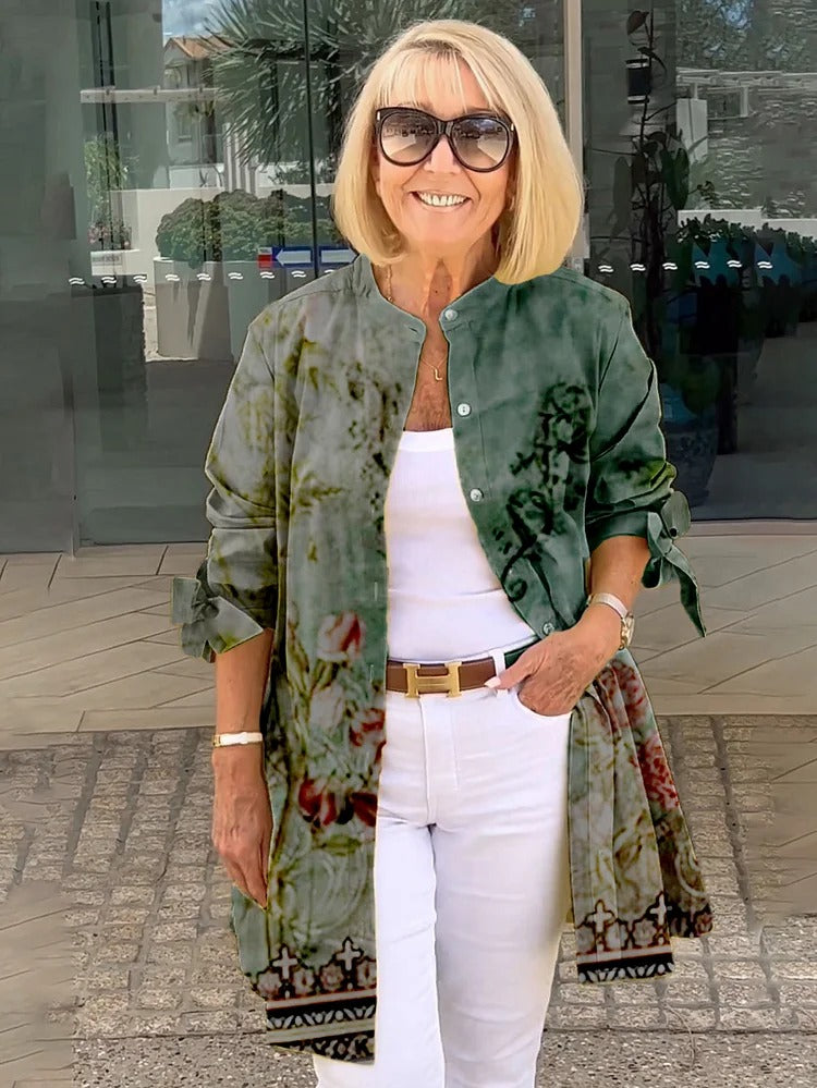 LINDA – CAMISA BOTÓN FLORAL ELEGANTE