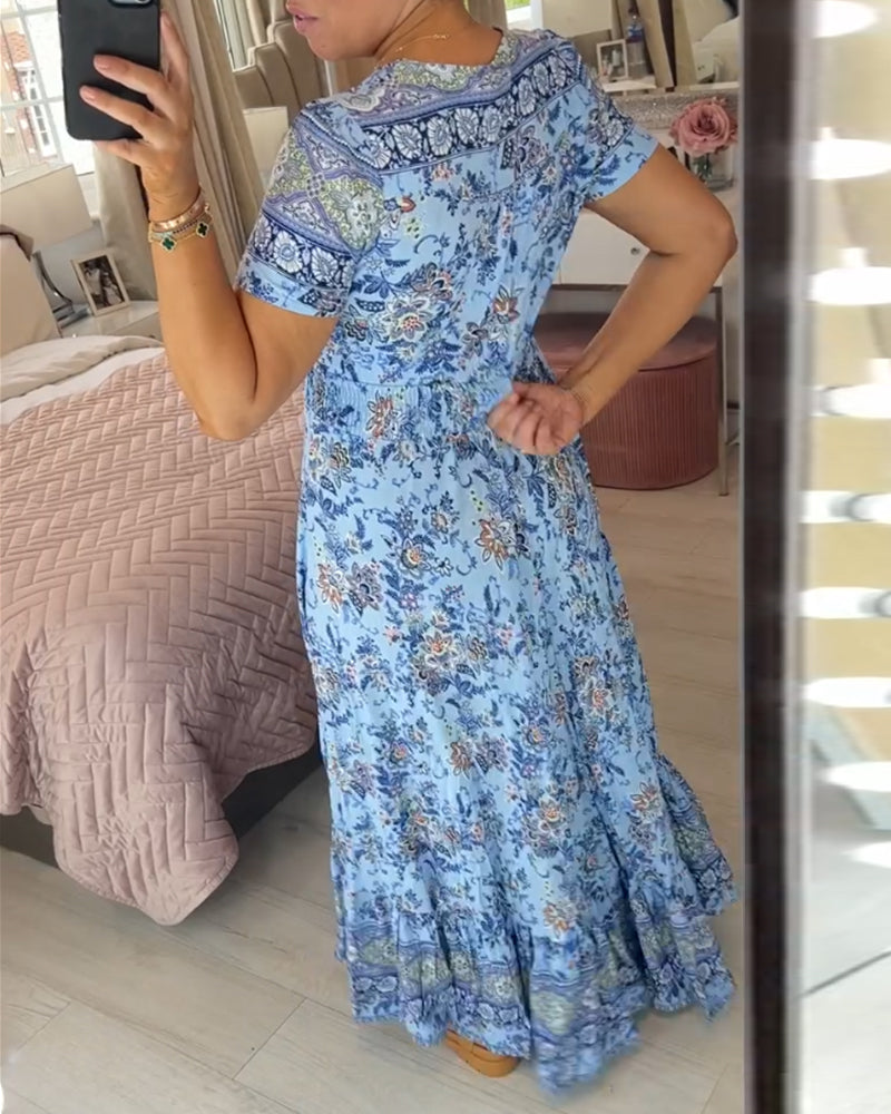 Ophelia | Vestido de Impresión Floral con Escote en V