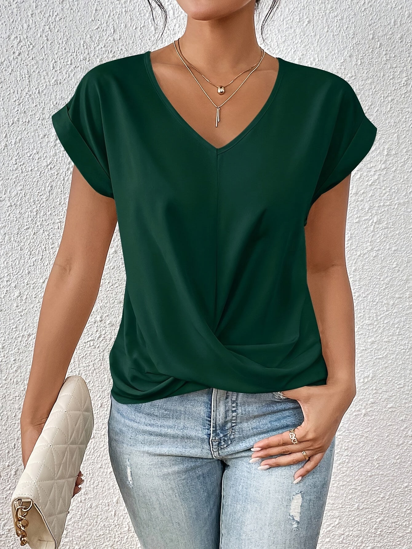 Sanne Camiseta Casual de Cuello en V