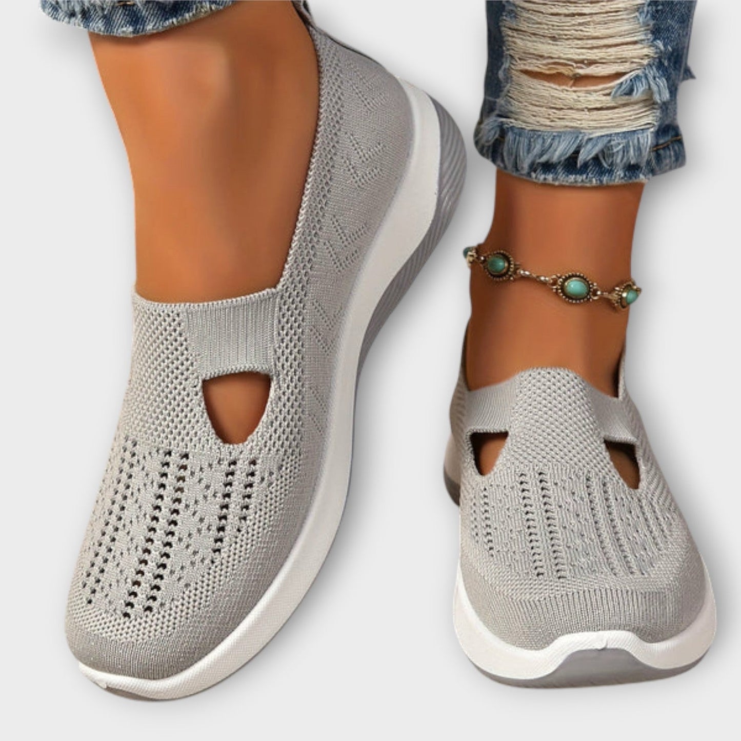 Zapatillas de paseo slip-on de malla confort