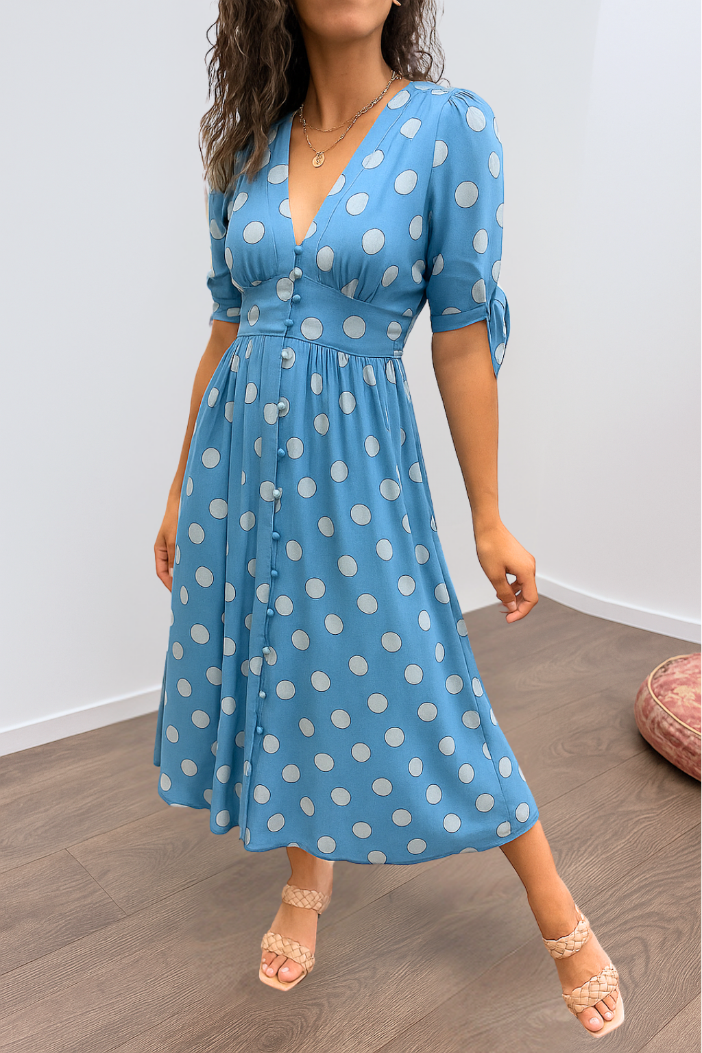 MAYA – VESTIDO MIDI POLKA SPOTLIGHT