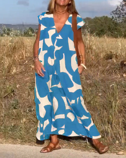 Sarinya - Vestido Impreso Con Escote en V