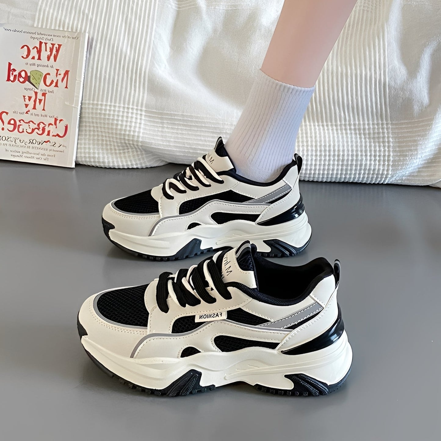 Rachel - Zapatillas de red casual con tacón alto para mujeres