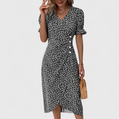 LEILA – VESTIDO ENVOLVENTE CON ENCANTO FLORAL