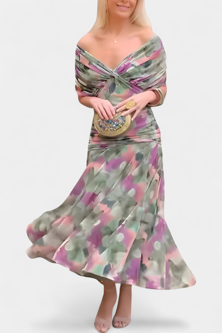 VIVIAN | VESTIDO LARGO CON ESCOTE EN V