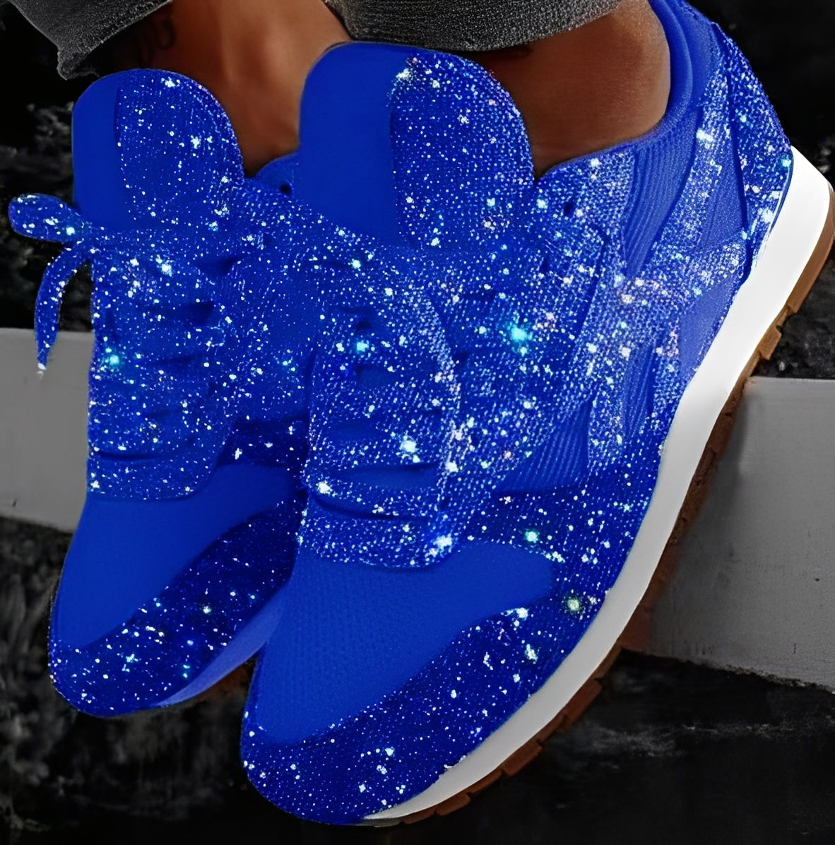 Kaycee - Zapatillas Muffin brillantes y casuales para mujer