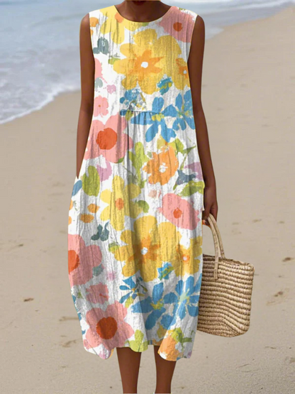 Ella | Vestido Midi de Flores Pastel