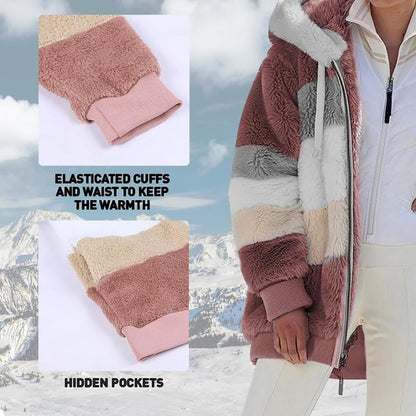 KAREN | Abrigo con Capucha Oversized de Piel Sintética y Cálido
