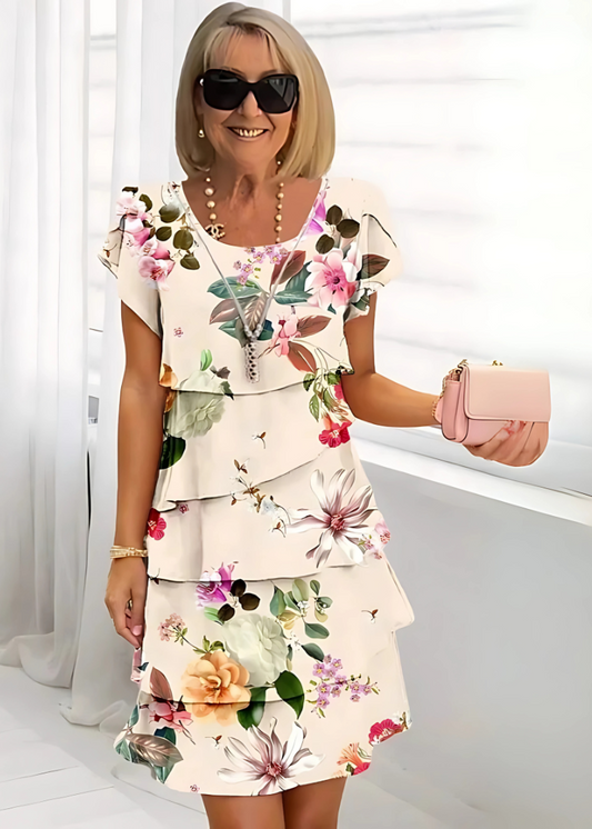Lina™ - Vestido Fluido con Estampado Floral