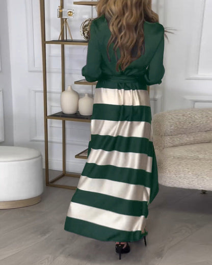 Ariana - Vestido de Elegancia Rayada