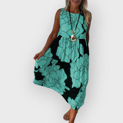 EVITA – VESTIDO FLORAL ELEGANTE CON HOMBROS DESCUBIERTOS