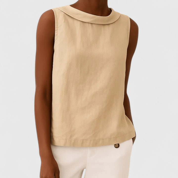 Anastine | Top Elegante con Cuello Enrollado