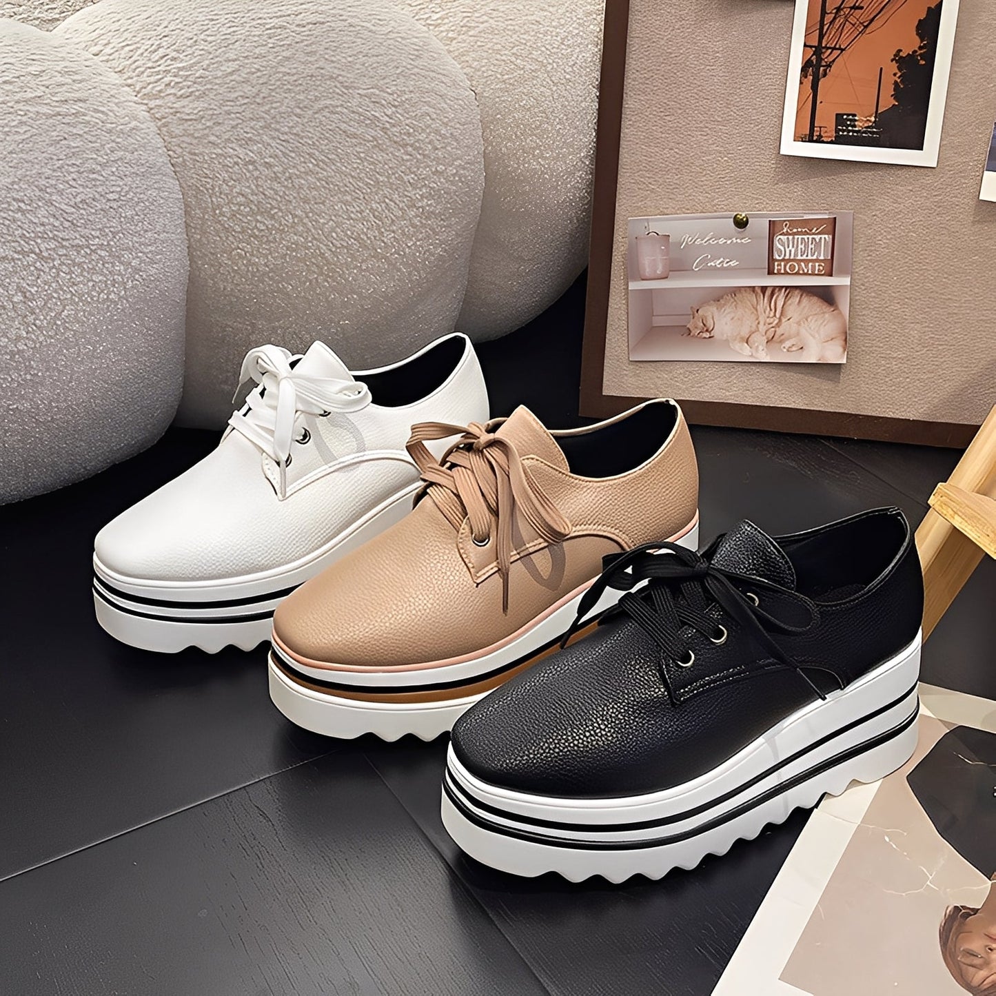 Joanne - Zapatillas de moda con suela gruesa para mujeres